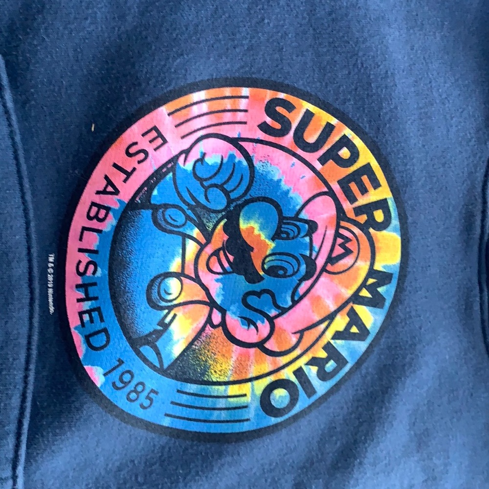 Súper Mario hoodie. Navy blue S (6-7)